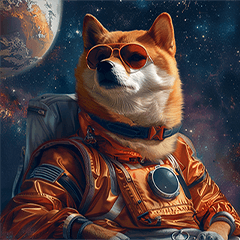 Cachorro shiba espacial