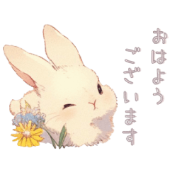 This is a flower rabbit honorific stamp.