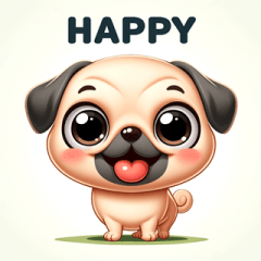 Pug's Daily Emotions Stickers