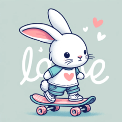 Skateboarding Bunny Emotions