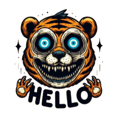 creepy tiger sticker 002
