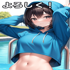 summer pool hoodie girls