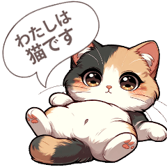 Calico Cat and Speech Bubble Stickers