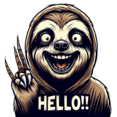 creepy sloth sticker 002