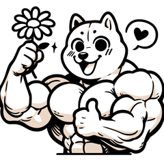 Muscular Shiba Inu Gardening3