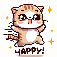 Cheerful Cat Stickers