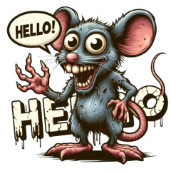 creepy rat sticker 002