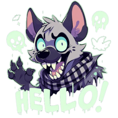 creepy hyena sticker 002
