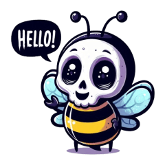 creepy bee sticker 002