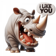 O cara rinoceronte fala doces palavras