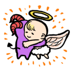 Angel and devil Sticker for everyday use