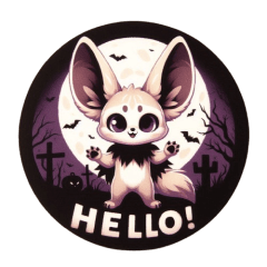 creepy fennec fox sticker 002