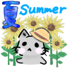 夏のゆる猫スタンプ