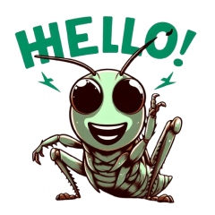 creepy grasshopper sticker 002