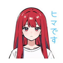 Stickers of a girl with long red hair 2