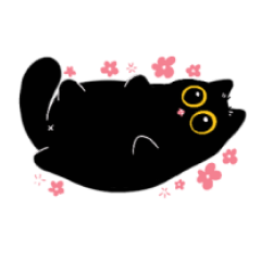 Kuroneko round black cat