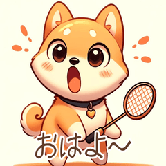 Shiba Inu Badminton Emotions