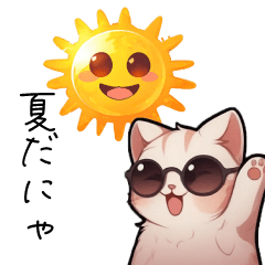 summer cute cat stickers