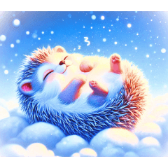 Dreamy Hedgehog on a Cloud