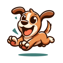 Energetic Dog Stickers