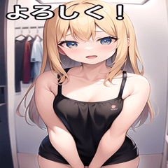 High school girl trying on clothes