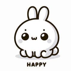 Adorable Round Bunny Stickers