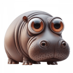 Bug-Eyed Hippo Says I Love You