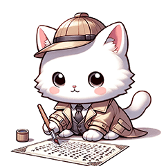 白猫探偵ミルクの俳句のLINEスタンプ