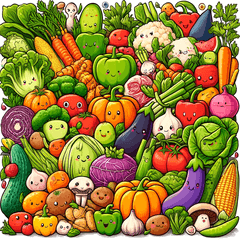 Cute Vegetable LINE Stickers Collection