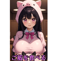 Anime Pink Pig Cute Girl for girlfriends
