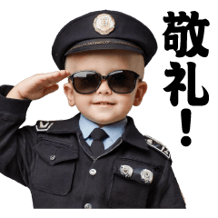 AI Sunglasses Baby @ Police Sticker