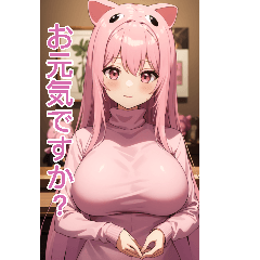 Anime Pink Pig Cute Girl Daily Language!
