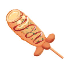 Order Me :  Corn dog 1 ( ทำอาหาร )