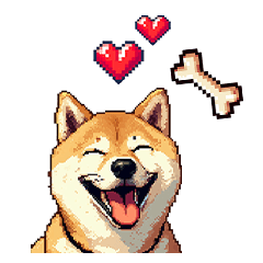 Pixel art arrange shiba dog