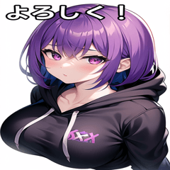 hoodie purple hair girl