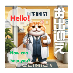 Cat is a doctor  猫のお医者さん