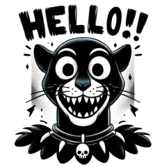 creepy panther sticker 002