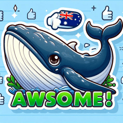 สติกเกอร์วาฬสีน้ำเงินออสเตรเลีย
