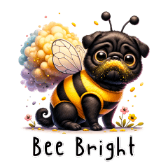 Buzzing with Cuteness: Black Pug