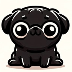 Funny Black Pug Stickers
