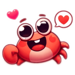 Cute Crab Sticker Set