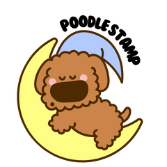 poodle dog illustration sticker