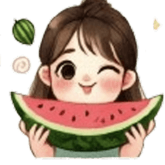 No letters: Summer watermelon and girls