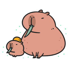 Capybara Mom and Baby: Cute Moves