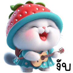 Cat Strawberry Hat Cute