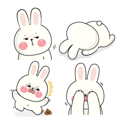 Ribbin Rabbit! : No Message – LINE stickers | LINE STORE