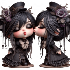 Gothic Twin Girls in Love