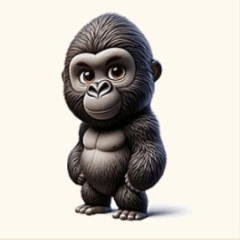 A cute and funny gorilla Stickers