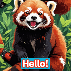 Stiker Panda Merah Imut