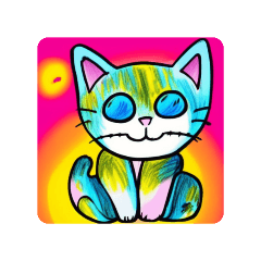 Colorful Cat:Mischievous Cat Picture